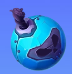 Символ игрового автомата Nuke World Голубой круглый символ