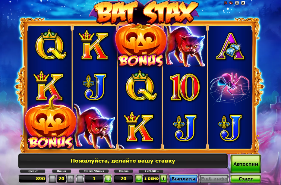 Изображение игрового автомата Bat Stax 
